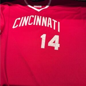 Mitchell & Ness Red Cincinnati Jersey with White Accents